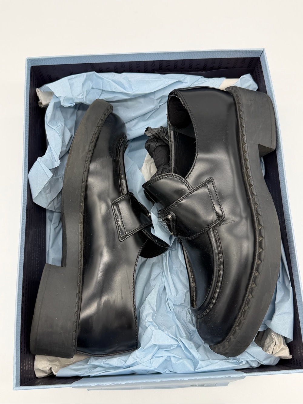 PRADA “Chocolate” Brushed Leather Loafers - Sz 38.5 - Picture 3 of 14
